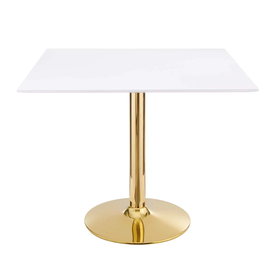 Modway Dining Tables Verne 35" Square Dining Table Gold White 1 Modway Dining Tables Verne 35" Square Dining Table Gold White