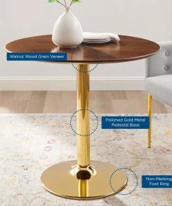 Modway Verne 35" Dining Table Gold Walnut 9 Modway Verne 35