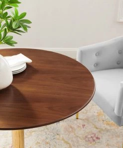 Modway Verne 35" Dining Table Gold Walnut 10 Modway Verne 35