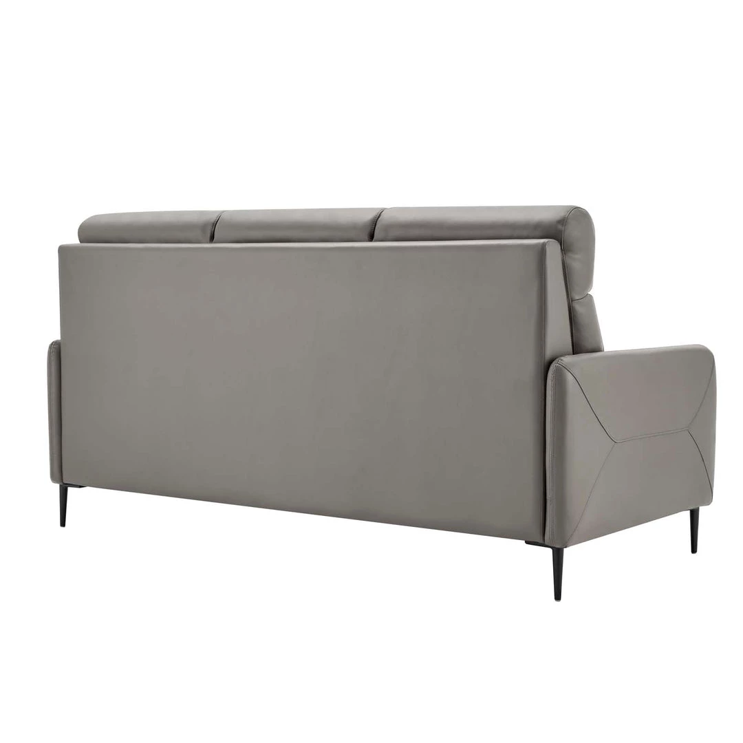 Modway Huxley Leather Sofa Gray SOFAS 2 Modway Huxley Leather Sofa Gray SOFAS