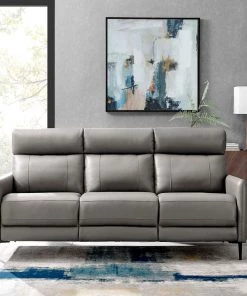 Modway Huxley Leather Sofa Gray SOFAS 14 Modway Huxley Leather Sofa Gray SOFAS