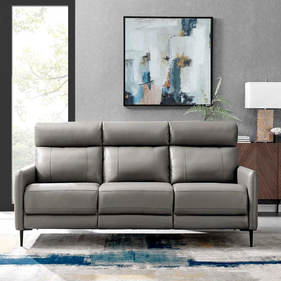 Modway Huxley Leather Sofa Gray SOFAS 7 Modway Huxley Leather Sofa Gray SOFAS