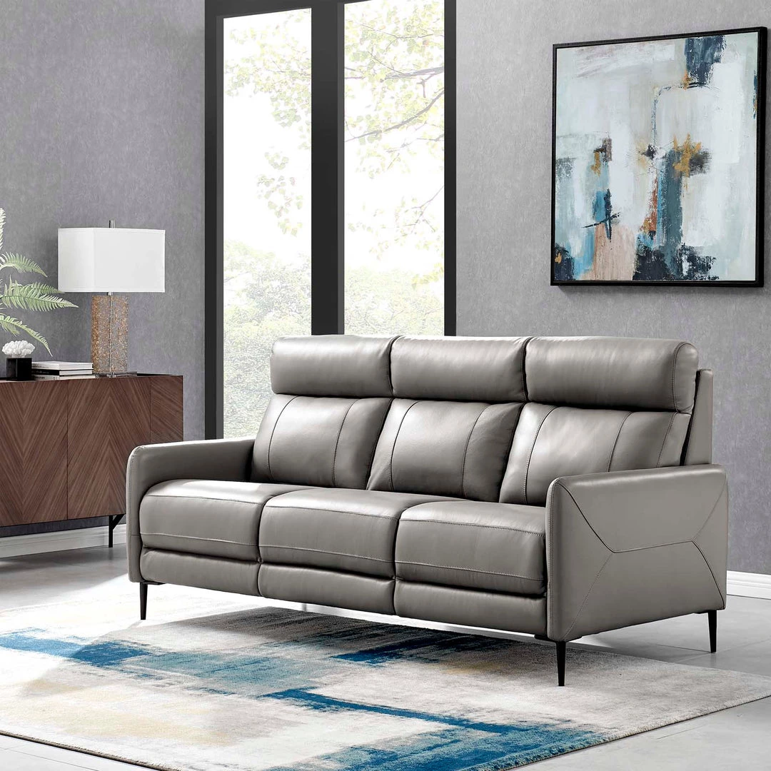 Modway Huxley Leather Sofa Gray SOFAS 8 Modway Huxley Leather Sofa Gray SOFAS