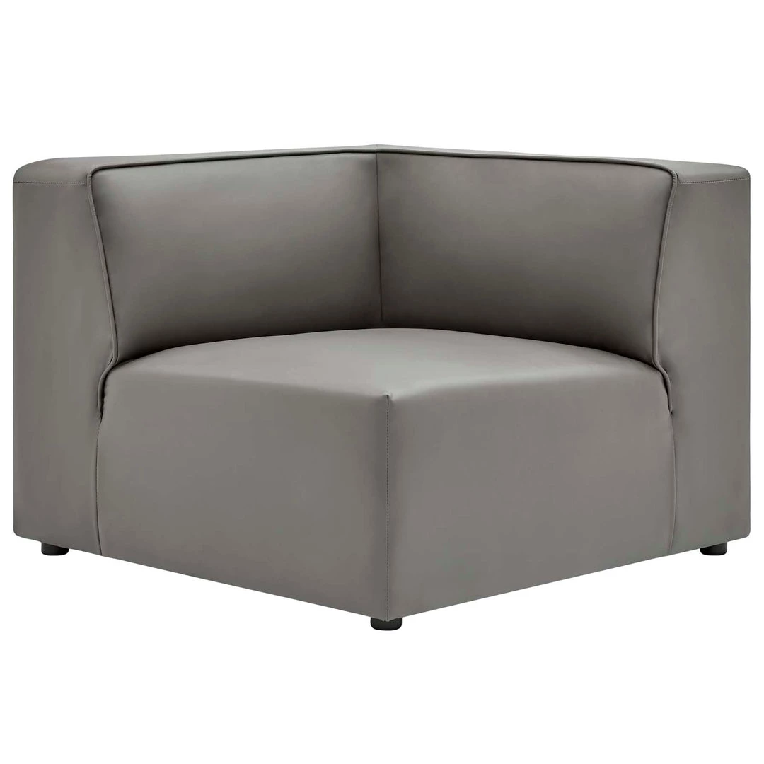 Modway Mingle Vegan Leather Corner Chair Gray 9 Modway Mingle Vegan Leather Corner Chair Gray