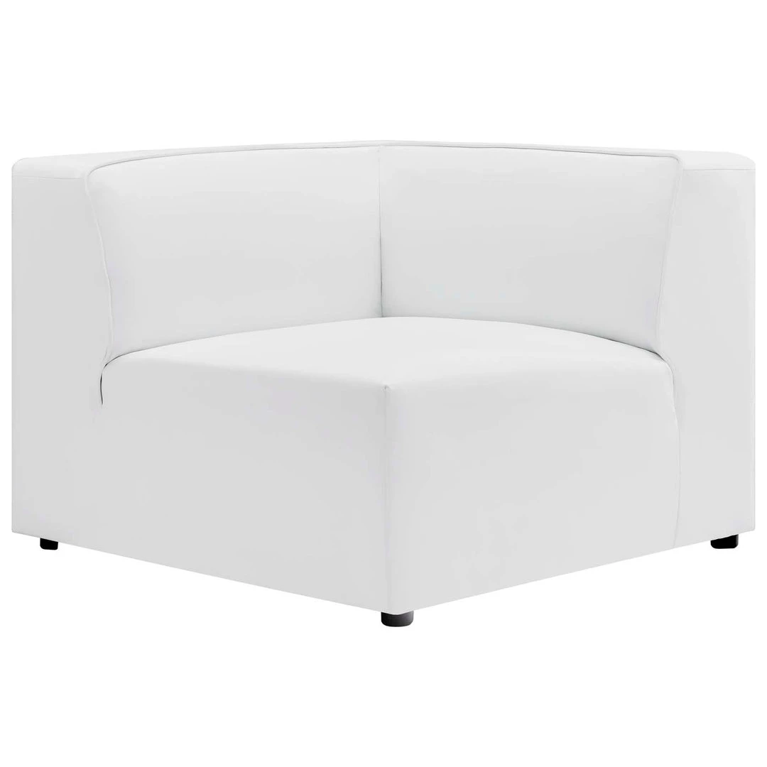 Modway Sectionals Mingle Vegan Leather Corner Chair White 9 Modway Sectionals Mingle Vegan Leather Corner Chair White
