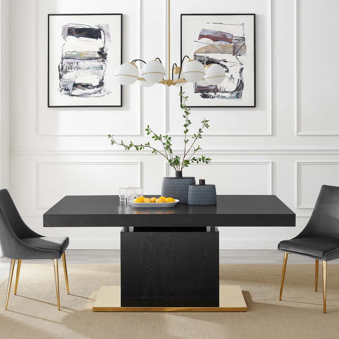 Modway Vector Expandable Dining Table Black Gold 10 Modway Vector Expandable Dining Table Black Gold