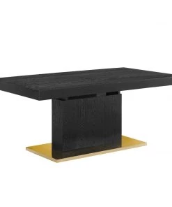 Modway Vector Expandable Dining Table Black Gold