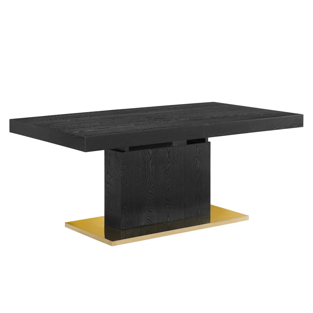 Modway Vector Expandable Dining Table Black Gold 1 Modway Vector Expandable Dining Table Black Gold