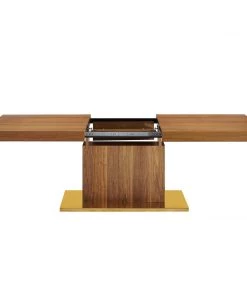 Modway Dining Tables Vector Expandable Dining Table Walnut Gold