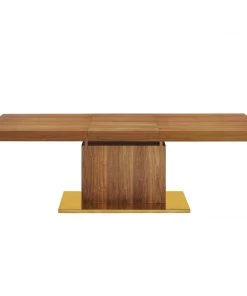 Modway Dining Tables Vector Expandable Dining Table Walnut Gold