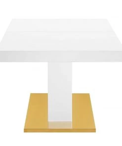 Modway Vector Expandable Dining Table White Gold Dining Tables