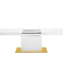 Modway Vector Expandable Dining Table White Gold Dining Tables