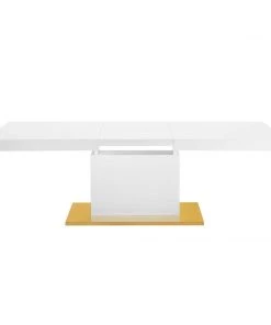 Modway Vector Expandable Dining Table White Gold Dining Tables
