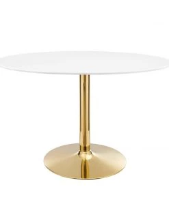 Modway Verne 48" Oval Dining Table Gold White