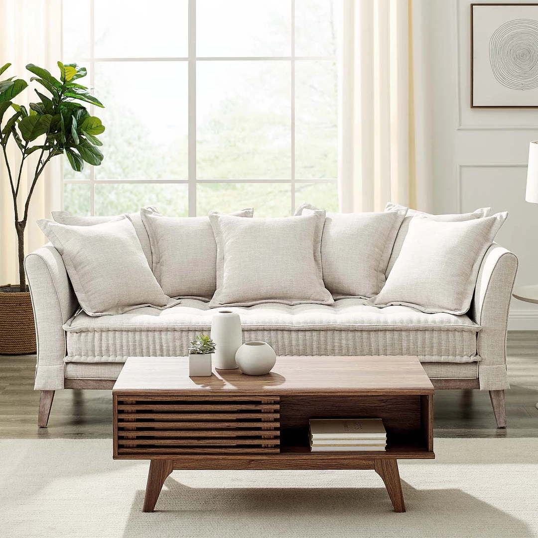 Modway Rowan Fabric Sofa Beige 8 Modway Rowan Fabric Sofa Beige