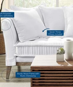 Modway Rowan Fabric Sofa White SOFAS