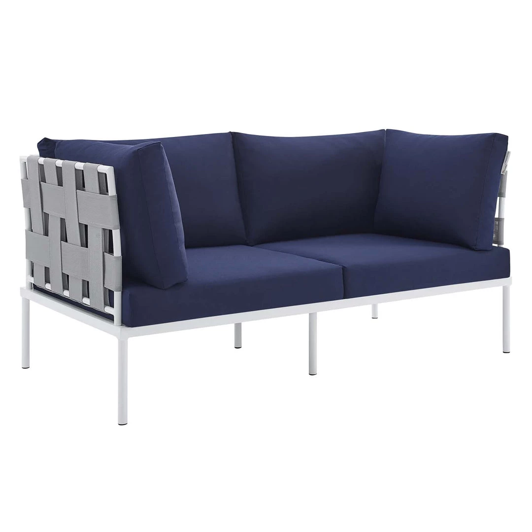 Modway Harmony Sunbrella® Outdoor Patio Aluminum Loveseat Gray Navy Outdoor Loveseats 9 Modway Harmony Sunbrella® Outdoor Patio Aluminum Loveseat Gray Navy Outdoor Loveseats