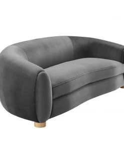 Modway Abundant Performance Velvet Sofa Charcoal SOFAS