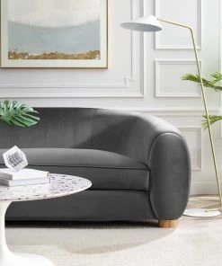 Modway Abundant Performance Velvet Sofa Charcoal SOFAS