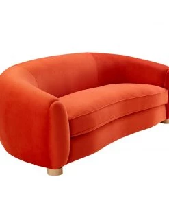 Modway Abundant Performance Velvet Sofa Orange