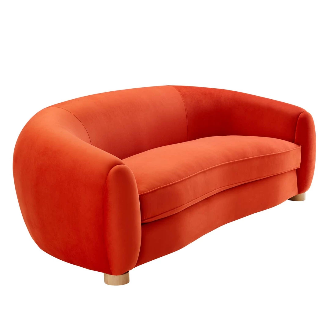 Modway Abundant Performance Velvet Sofa Orange 1 Modway Abundant Performance Velvet Sofa Orange