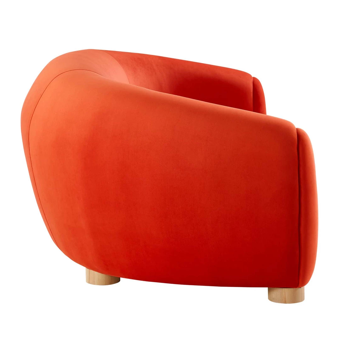 Modway Abundant Performance Velvet Sofa Orange 2 Modway Abundant Performance Velvet Sofa Orange