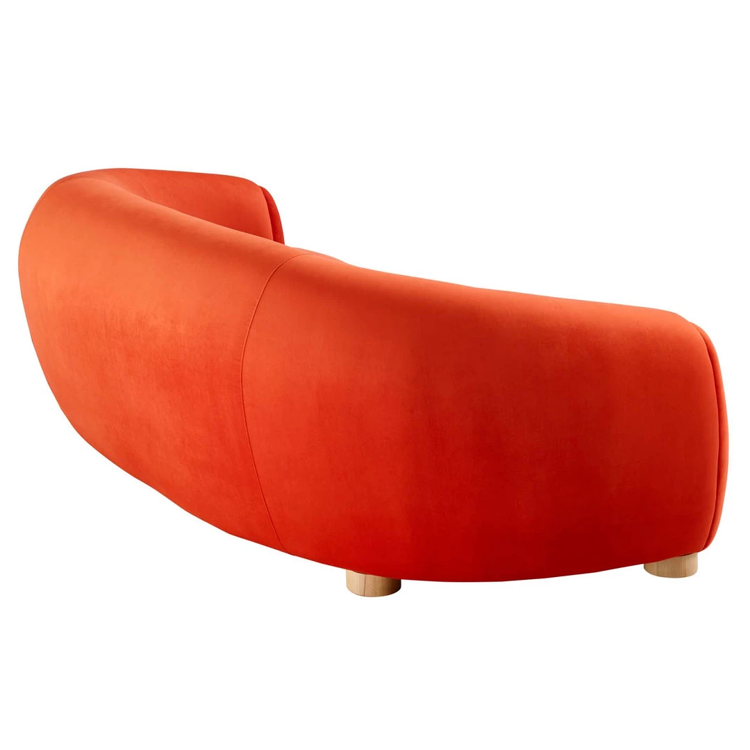 Modway Abundant Performance Velvet Sofa Orange 3 Modway Abundant Performance Velvet Sofa Orange