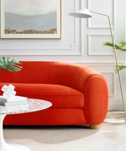 Modway Abundant Performance Velvet Sofa Orange 12 Modway Abundant Performance Velvet Sofa Orange