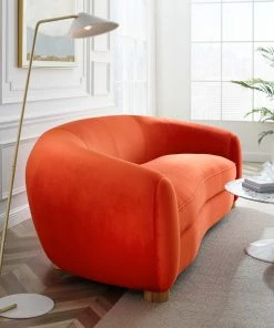 Modway Abundant Performance Velvet Sofa Orange 13 Modway Abundant Performance Velvet Sofa Orange