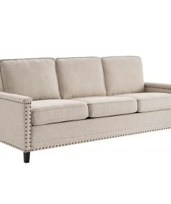 Modway Ashton Upholstered Fabric Sofa Beige