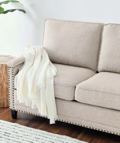 Modway Ashton Upholstered Fabric Sofa Beige