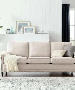 Modway Ashton Upholstered Fabric Sofa Beige
