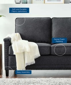 Modway Ashton Upholstered Fabric Sofa Charcoal SOFAS