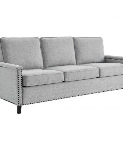 Modway Ashton Upholstered Fabric Sofa Light Gray