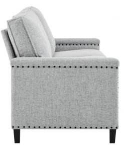 Modway Ashton Upholstered Fabric Sofa Light Gray