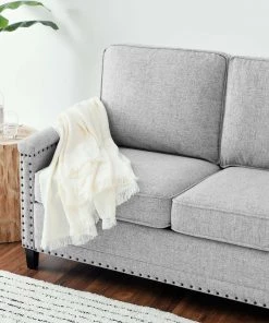 Modway Ashton Upholstered Fabric Sofa Light Gray