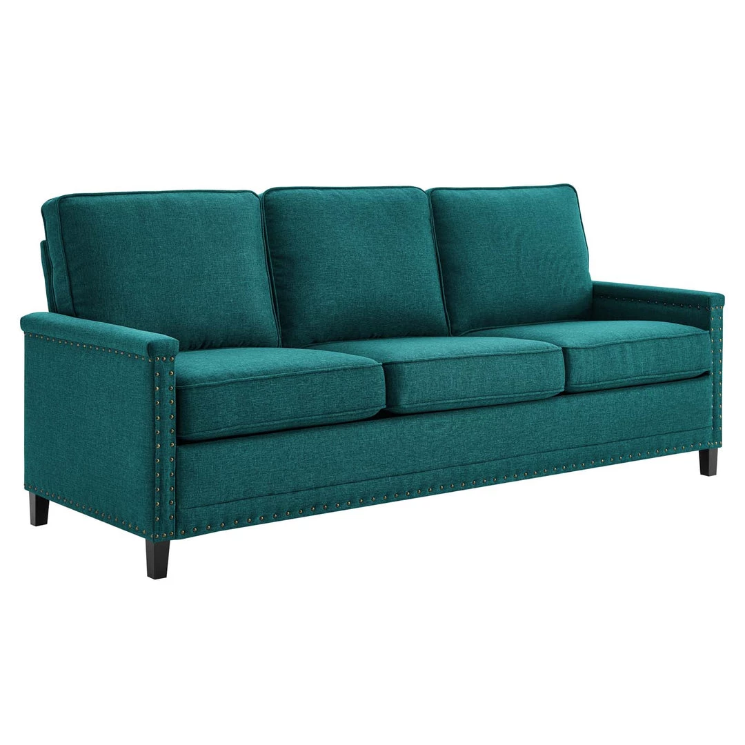 Modway Ashton Upholstered Fabric Sofa Teal 1 Modway Ashton Upholstered Fabric Sofa Teal