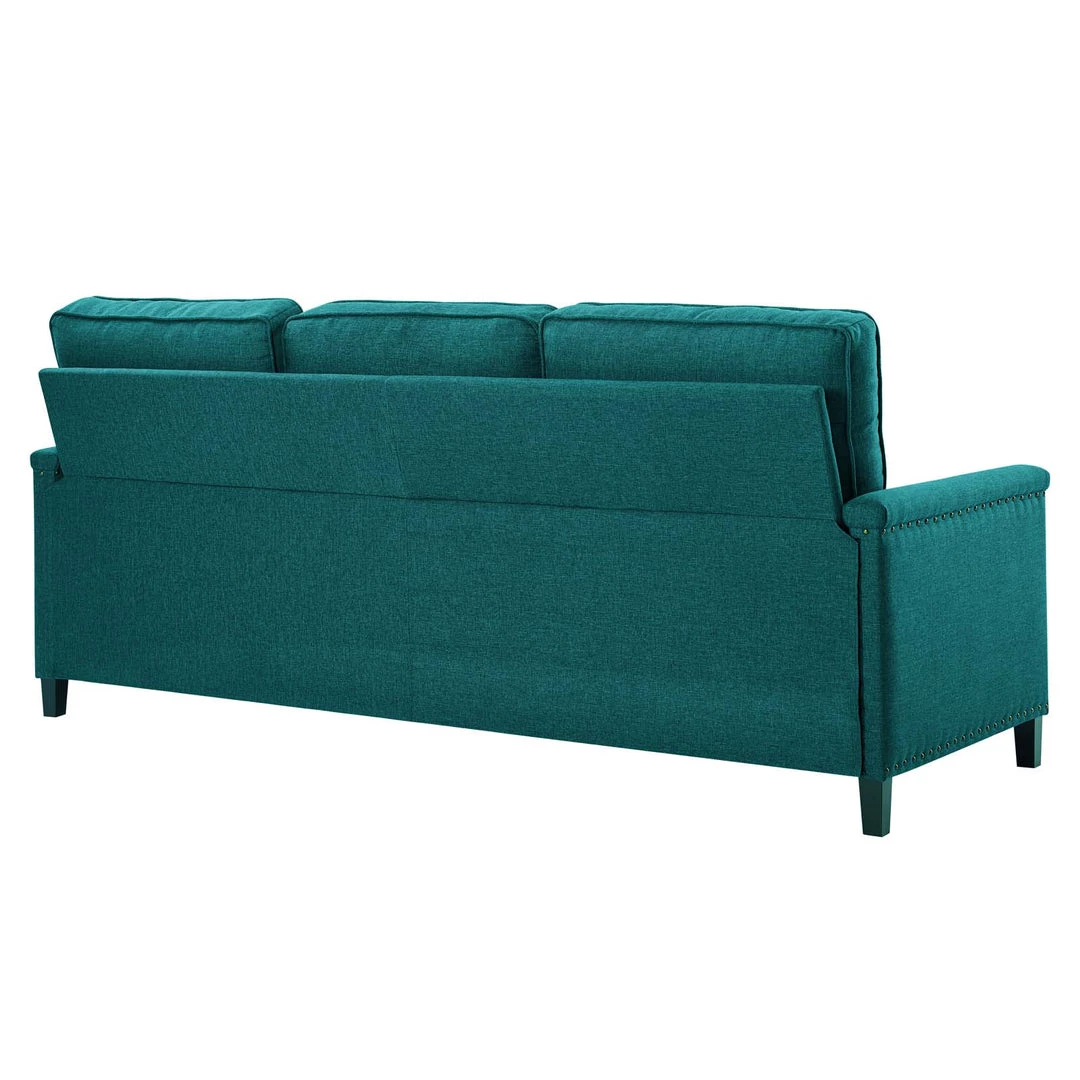 Modway Ashton Upholstered Fabric Sofa Teal 3 Modway Ashton Upholstered Fabric Sofa Teal