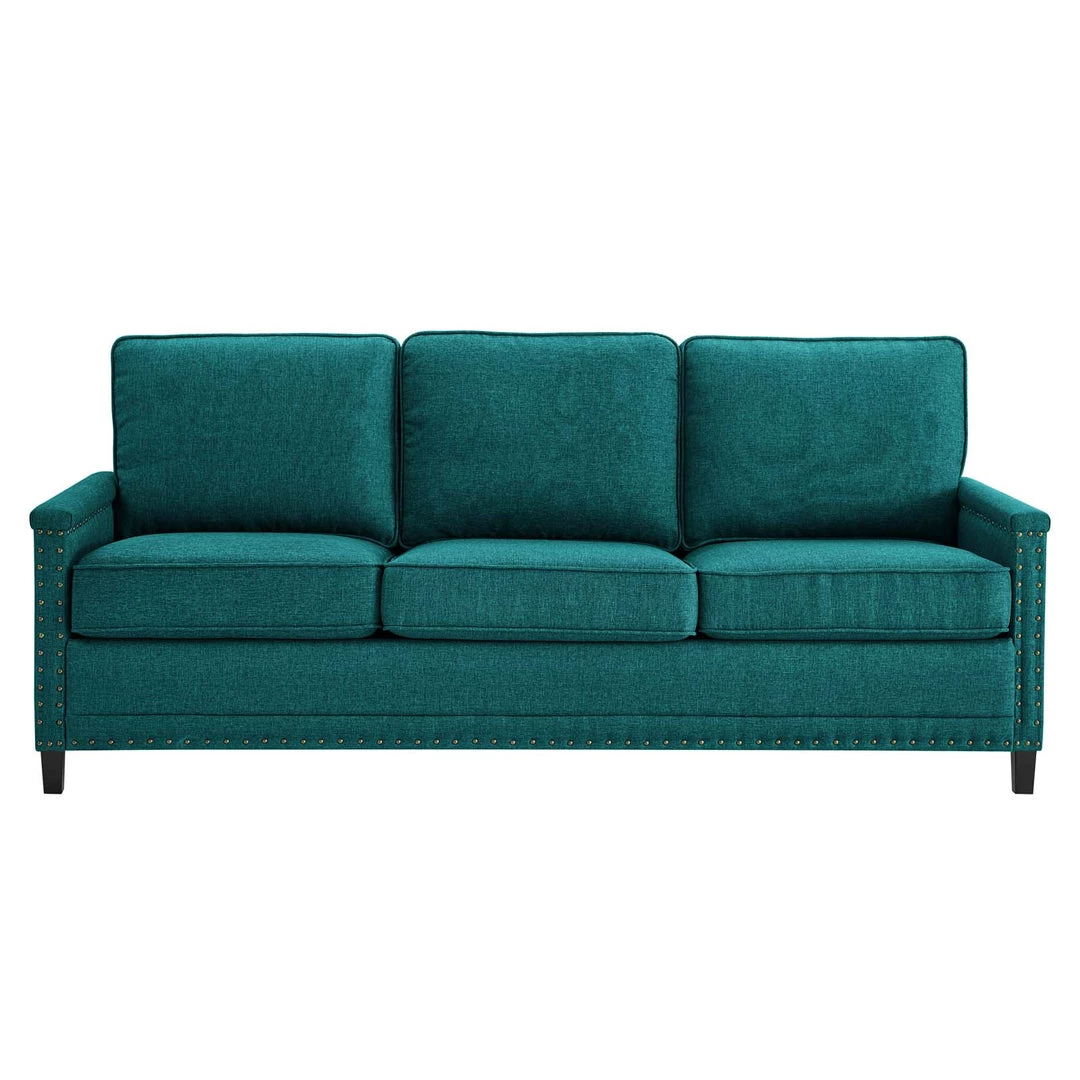 Modway Ashton Upholstered Fabric Sofa Teal 4 Modway Ashton Upholstered Fabric Sofa Teal