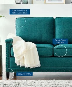Modway Ashton Upholstered Fabric Sofa Teal 13 Modway Ashton Upholstered Fabric Sofa Teal