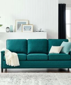 Modway Ashton Upholstered Fabric Sofa Teal 15 Modway Ashton Upholstered Fabric Sofa Teal