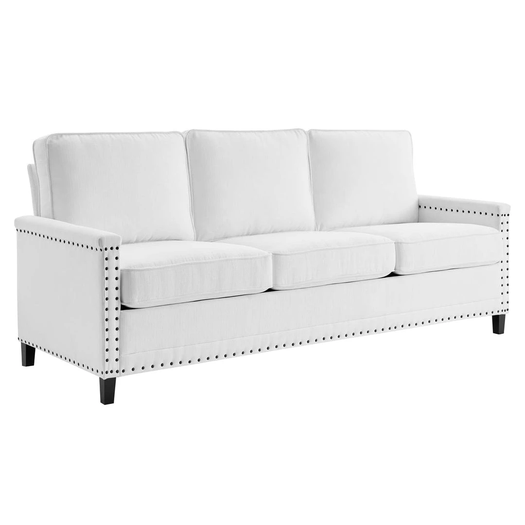 Modway SOFAS Ashton Upholstered Fabric Sofa White 1 Modway SOFAS Ashton Upholstered Fabric Sofa White
