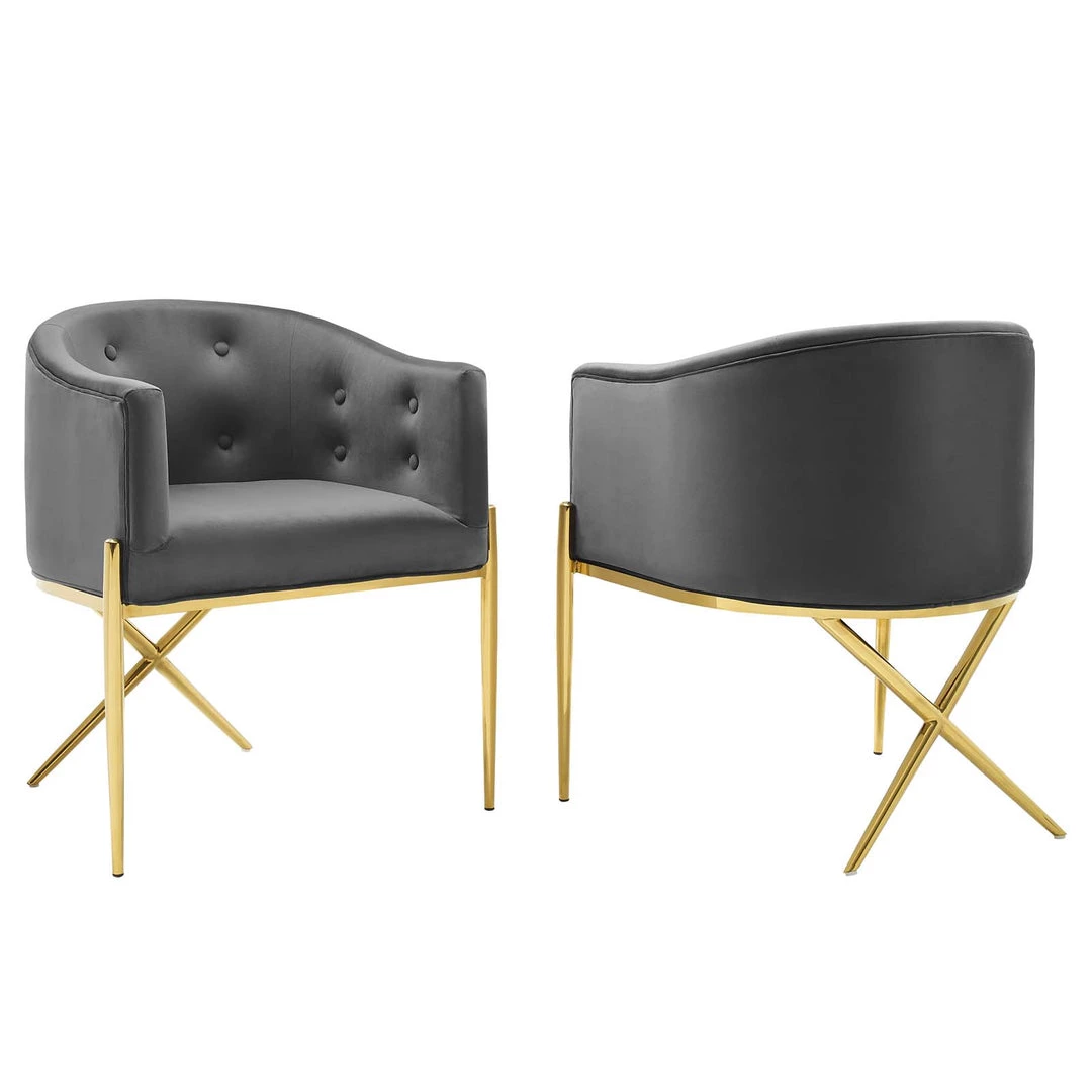 Modway Savour Accent Dining Armchair Performance Velvet Set Of 2 Charcoal 9 Modway Savour Accent Dining Armchair Performance Velvet Set Of 2 Charcoal