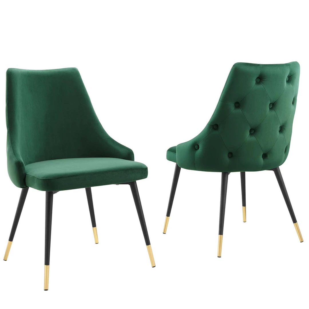 Modway Dining Chairs Adorn Dining Side Chair Performance Velvet Set Of 2 Green 8 Modway Dining Chairs Adorn Dining Side Chair Performance Velvet Set Of 2 Green