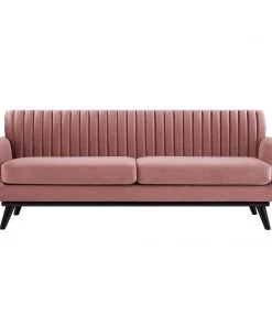 Modway SOFAS Engage Channel Tufted Performance Velvet Sofa Dusty Rose