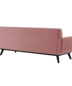 Modway SOFAS Engage Channel Tufted Performance Velvet Sofa Dusty Rose