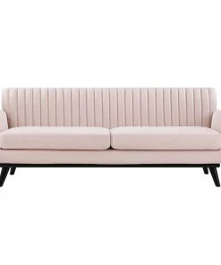 Modway SOFAS Engage Channel Tufted Performance Velvet Sofa Pink