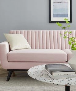 Modway SOFAS Engage Channel Tufted Performance Velvet Sofa Pink 11 Modway SOFAS Engage Channel Tufted Performance Velvet Sofa Pink