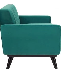 Modway SOFAS Engage Channel Tufted Performance Velvet Sofa Teal