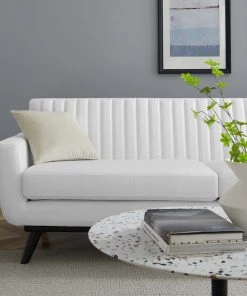 Modway Engage Channel Tufted Fabric Sofa White SOFAS
